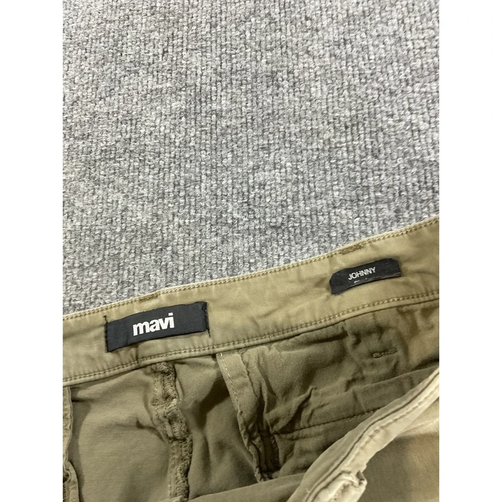 Mavi Johnny Slim Leg Pants Mens 40x30 Olive Green Stretch Casual Chino Pants